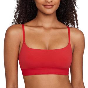 INLYRIC Women's Cotton Bralette - Wireless Unlined Sleep Comfortable Seamless Cami Bra (Medium, Deep Red)