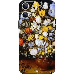 Compatible with iPhone 12 Phone Case, Bouquet of Viennese Irises Phone Case for Women, Aesthetic Art Shockproof Protective Cover (Bouquet of Flowers in a Clay Vase)