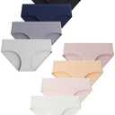 Domee Teen Girls Cotton Underwear Panties Briefs Pack of 8 Underpants Solid Color 13-14 Years (Manufacturer Size L)