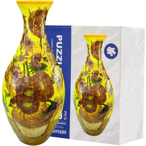 FOTN 3D Puzzle Vase for Adults - DIY Flower Planter Jigsaw Puzzle Kit, Decorative Art Jar Craft for Home Decor, Reusable Vases Creative Gift & Garden Craft Project