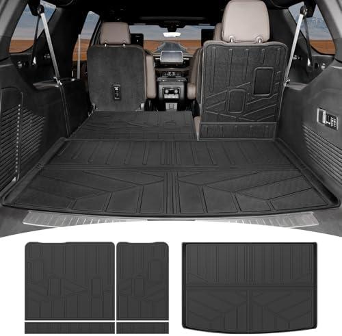 Utiiy Cargo Liner with Seatback Cover Fit for 2021-2025 Chevy Suburban/GMC Yukon XL 3rd Row Seats Cargo Mat TPE Trunk Mat Trunk Liner for Chevrolet Suburban Accessories(Cargo Mat+Seat Back Cover)