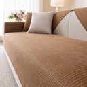 Solid Couch Cover Washable, Non Slip Sectional Sofa Covers for 3 Cushion Couch Sofa L Sharped Sofa Slipcover for Pets, Furniture Protector (1 PCS 36"x36" Khaki)