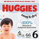 Huggies Size 6 Diapers, Snug & Dry Baby Diapers, Size 6 (35+ lbs), 66 Count