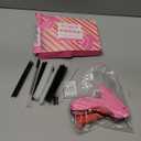 Stitch Gun for Clothes - Handheld Stitch Gun Quick Clothing Fixer - Tagging Gun - Includes 6 Needle, 1000 Black Fasteners & 1000 White Fasteners (Pink-red)
