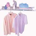 Hershii Expandable Shelf Rod Closet System 5-Bar Telescopic Heavy Duty Clothes Hanger Adjustable DIY Storage Organizer Shoe Rack (50-80cm/19.68-31.49inches, Ivory)