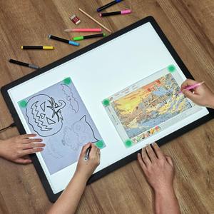 LEACUBER A2 Light Pad 25.2''x18.4'', Large Magnetic Diamond Art Light Board with Side Buttons, Super Bright Light Box for Diamond Painting, Corded Light Table for Sketching,Drawing,Weeding Vinyl Black