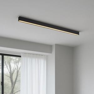 Black ceiling light LED, modern and simple, long strip ceiling surface installation, suitable for living room, bedroom, corridor and kitchen, remote control to switch color and brightness, 31.4 inches
