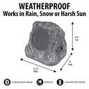 it.innovative technology Outdoor Rock Speaker Pair - Wireless Bluetooth , for Garden, Patio, Waterproof, Built for all Seasons & Solar Powered with Rechargeable Battery, Music Streaming - Charcoal