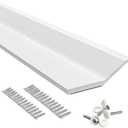 FOSLUOC Garage Door Seal Top and Sides Seal Strip White 34.4FT Rubber Weather Stripping Replacement Soft and Hard Composite, Weatherproofing Universal Sealing