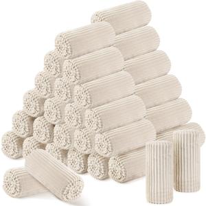 Buryeah 48 Pcs Flannel Throw Blankets Bulk Outdoor Wedding, Beige, 50 x 60 inches