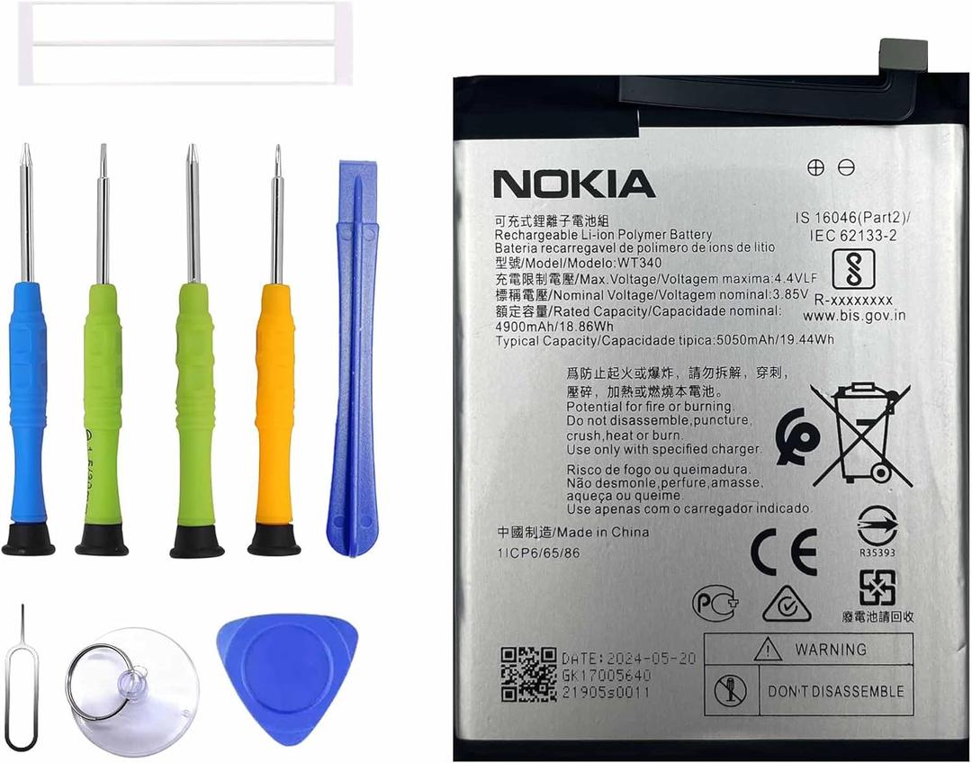 WT340 Rechargeable Battery Compatible with Nokia G10 G20 with Tools