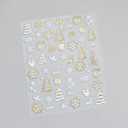 3D Christmas Nail Stickers Nail Art Stickers Gold Nails Sticker Decoration with Christmas Tree Snowflakes Candy Canes Design Winter Fingernail Stickers on Nail Supplies for Women Girl Gifts 8 Sheet
