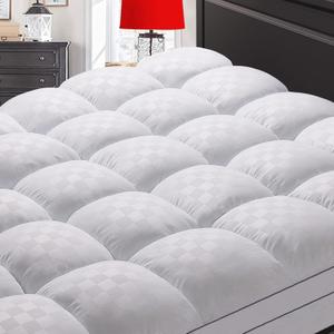 Mattress Topper Twin XL,Extra Thick Mattress Pad Cover for Back Pain,Cooling Mattress Protector with 8-21 Inch Deep Pocket,Overfilled Down Alternative Filling (White)