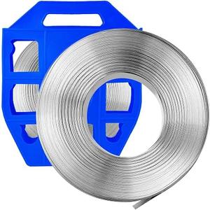 Banding Strapping S304 Stainless Steel Coil 3/4" Wide * 1/32" Thick * 100 Feet Length Steel Band Strap Banding with Portable Plastic Bag for Heavy-Duty Metal Package Strapping Packing