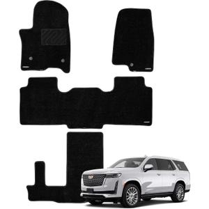 WENNEBIRD Superior Carpet Floor Mats for 2021-2026 Cadillac Escalade 7 Seats (Not for 8 Seats & ESV), 0.6-Inch Ultra-Thick, Noise-Reducing, All-Weather Waterproof Anti-Slip – 4-Pc Set
