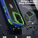 Mobnano for iPhone 14 Pro Crystal Clear Case, with Multicolor Protective Shockproof Bumpers, Not Yellowing Anti Scratch Transparent Hard PC Back & Soft Silicone TPU Frame Cover (Blue/Green)