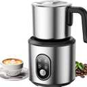 Milk Frother and Steamer with Heating Function - 4-in-1 Automatic Hot & Cold Milk Frother and Warmer, 24Oz/700ML Detachable Stainless Steel Jug with Transparent Lid