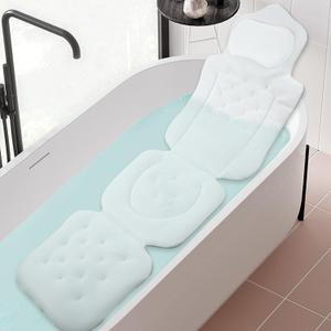 Full Body Bath Pillow for Bathtub, Luxury Bathtub Pillows for Head and Neck Back Support, Bath Pillows for Tub Full Body, Luxury Bath Cushion for Tub, Thick Bathtub Cushion 51" x 16"