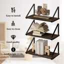 BAMEOS Floating Shelves Rustic Wood Wall Shelf, Small Bookshelf for Living Room, Office, Bedroom, with Metal Bracket