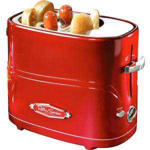Nostalgia HDT600RETRORED Retro Pop-Up 2 Hot Dog and Bun Toaster, With Mini Tongs, Works With Chicken Dogs, Turkey Dogs, Veggie Links, Sausages and Brats