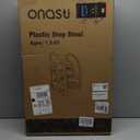 Toddler 3 Step Stool Onasti Kids Standing Tower for Toddlers Plastic Learning Helper Stool for Kitchen Counter Bathroom Sink Toilet Potty Training with Handles and Non-Slip Pads-Grey White