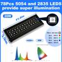 SEAOURA Clip On Aquarium Light for Plants-24/7 Cycle Fish Tank Light with Timer, Full Spectrum+7 Colors Mode, Auto On/Off, Adjustable Brightness and Height, 20W (12inch for 12-20 inch Tank)