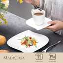 MALACASA Ivory White Dinnerware Set, 30-Piece Porcelain Dishes Dinnerware Sets, Dinner Set with Plates and Bowls, Cups and Saucers Set, Dishes Set Tableware, Dinnerware Set for 6, Series Elvira