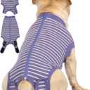 Dog Surgery Recovery Suit - After Spay, Abdominal Wounds Post Surgical Recovery, Anti Licking Breathable Dog Onesies for Small, Medium & Large Pet, Alternative Bandages Cone E-Collar (XL (Back length: 19.7"))
