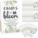 Maitys 100 Pcs Baby Shower Seed Packets Favors for Guests Baby in Bloom Wooden Sign Self Adhesive Envelopes Packet Storage Decor, No Seeds(Green Leaf)