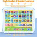 PLAY Bilingual Spanish & English Learning Toys for Toddlers 1-3, Kids Interactive Learning Tablet, Childrens Alphabet ABC/Words/Numbers/Colors Learning Pad, Education Toy for Babies 24 Month+, Large