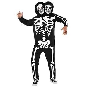 Morph Adult Men Skeleton Costume, Two-Headed Skeleton Outfit for Men, Spooky Halloween Costume for Adults, Large