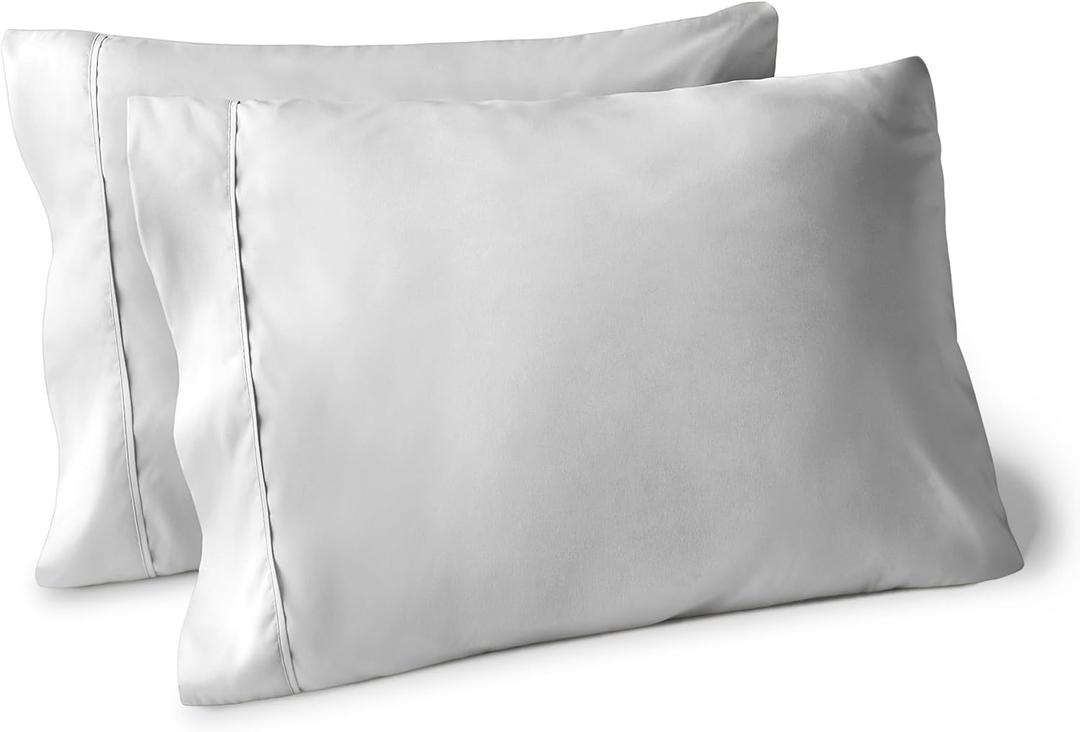 Bare Home Microfiber Pillow Cases - King Size Set of 2 - Cooling Pillowcases - Double Brushed - Light Grey Pillowcases 2 Pack - Easy Care (King Pillowcase Set of 2, Cloud Grey)