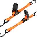 WELLUCK Boat Trailer Transom Tie Down Straps 2400 LBS, 1 Inch x 4 FT Heavy Duty Retractable Ratchet Straps Tie Downs to Trailer Marine Jet Ski Pontoon, with Quick Release Buckle & Anti-Scratch Hooks