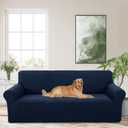 Stretch Couch Cover Washable Sofa Slipcover Furniture Protector with Non Skid Foam and Elastic Bottom for Kids, Dog(Large/Navy)