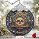 Christmas Ornaments, 3" Stained Glass Christmas Decor, Ornaments for Christmas Tree, Christmas Tree Decorations, Gifts for Women Men, Perfect for Holiday Party, Window, Tree, Home Decor - Wisdom Eye