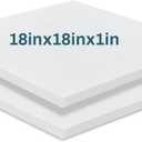 Frienda 2 Pack 1" x 18" x 18" Upholstery High Density Foam Cushion Replacement Square Cut to Size Foam Couch for Chair Couches Padding Shipping Packing DIY Cosplay Projects