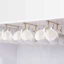 Mug Rack Under Cabinet - Coffee Cup Holder, 12 Mugs Hooks Under Shelf, Display Hanging Cups Drying Hook for Bar Kitchen Utensils Gold (3 Pack)