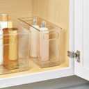 iDesign Slim Clear Plastic Bathroom Storage Bin, Tall Narrow Organizer for Lotions, Creams, and Toiletries
