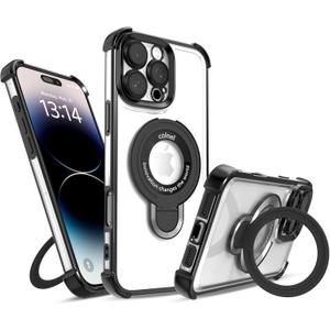 IAIYOXI for iPhone 13 Pro Max Case with Strong Magnetic Ring Stand, Military-Grade Shockproof, 4 Airbag Corners Protective, Fit for MagSafe, Kickstand Phone Case for iPhone 13 Pro Max - Black