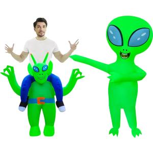 Mevintop 2 Packs Inflatable Alien Costume ET Costume Halloween Blow Up Costume Suit
