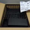 7 code Large Dish Drying Rack for Kitchen Counter, Detachable Large Capacity Dish Drainer Organizer, 2-Tier Dish Racks with Utensil Holder, Black