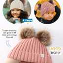 Hat Hut Toddler Beanie Satin Lined Beanie for Baby Winter Hats for Kids Pom Pom Beanie for Boys Girls
