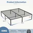 DUMOS King Bed Frames, 16 Inch Height Metal Platform Bed Frame
