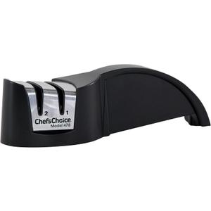 Chef'sChoice Manual Knife Sharpeners Diamond Hone for 20-Degree Straight-Edge Kitchen Santoku Sports and Pocket Knives with Diamond Abrasives Precise Angle Control & Compact Footprint, 2-Stage, Black