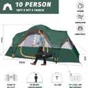 UNP 10 Person Tents for Camping Family Outdoor Camping Tent, Dark Green