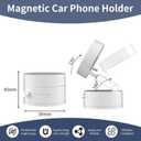 Magnetic Phone Holder for Car Mount,Vacuum Magnetic Suction Car Accessories for iPhone 16 Pro Max 15 14 13 12 Plus Samsung HuaweiWaterproofMagnet Cell Phone Holders for Shower/Desk/Mirror (White)
