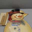 Christmas Hanging Snowman Sign with Led Nose Decorative Snowman Metal Sign Ornaments Winter Holiday Wall Hanging Snowmen Christmas Decorations