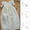 McCall's M8460A Infant's Christening Gown, Romper and Bonnet Sewing Pattern Packet, Design Code M8460, Sizes NB-S-M-L
