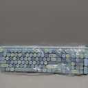 MOFII Wireless Keyboard and Mouse Combo, Retro Keyboard with Round Keycaps, 2.4GHz Dropout-Free Connection, Cute Wireless Mouse for PC/Laptop/Mac/Windows XP/7/8/10 (Blue-Colorful)