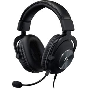 Logitech G Pro X Wired Gaming Headset: Blue VO!CE Detachable Boom Mic, DTS 7.1, 50 mm Drivers, USB/3.5mm Aux, Spare Memory Foam Ear Pads, USB DAC & Bag Included - Black